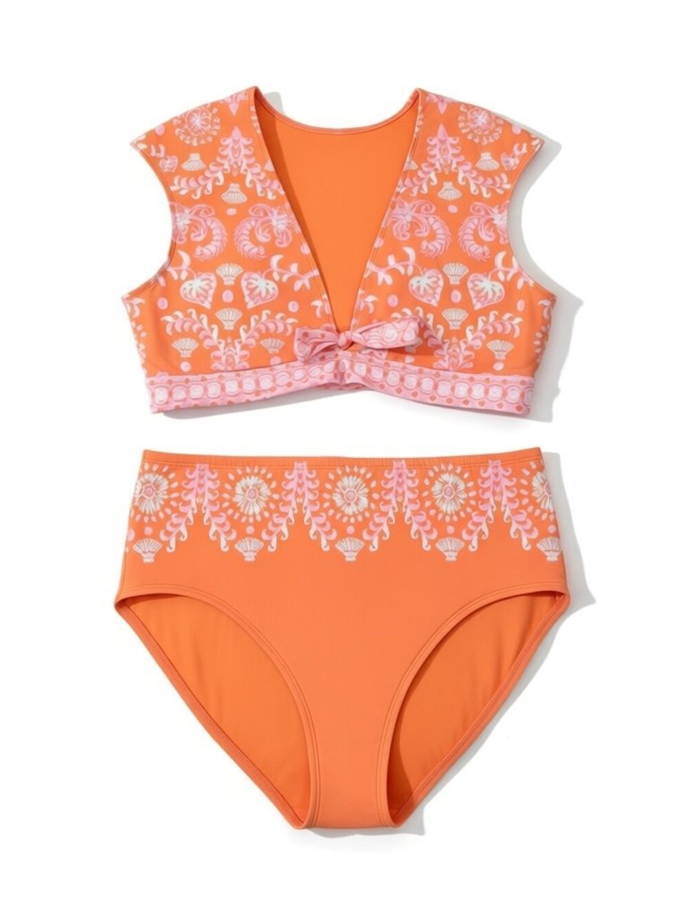 Lilly Pulitzer Meechi & Ashwin Bikini Set Papaya Breezy Palm Size 16 - Picture 2 of 7